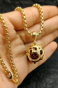 Rudraksha Pendant – Om Symbol & Gold-Plated Chain | BBJ
