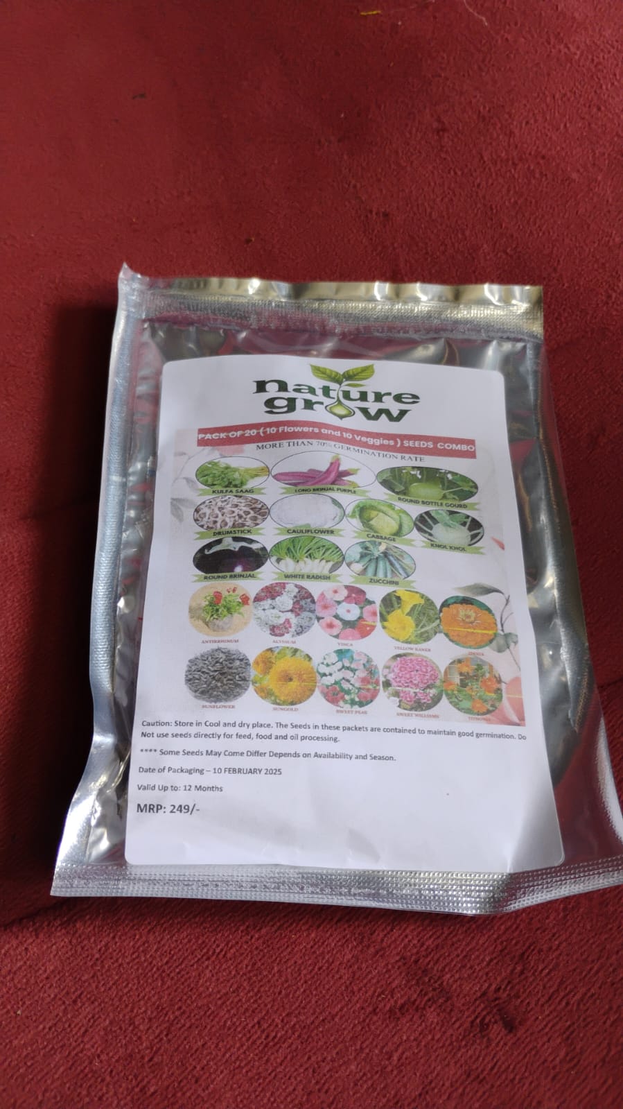 20 Varieties of Vegetable & Flower Seeds Combo (1 Pkt. / 20 Varieties)