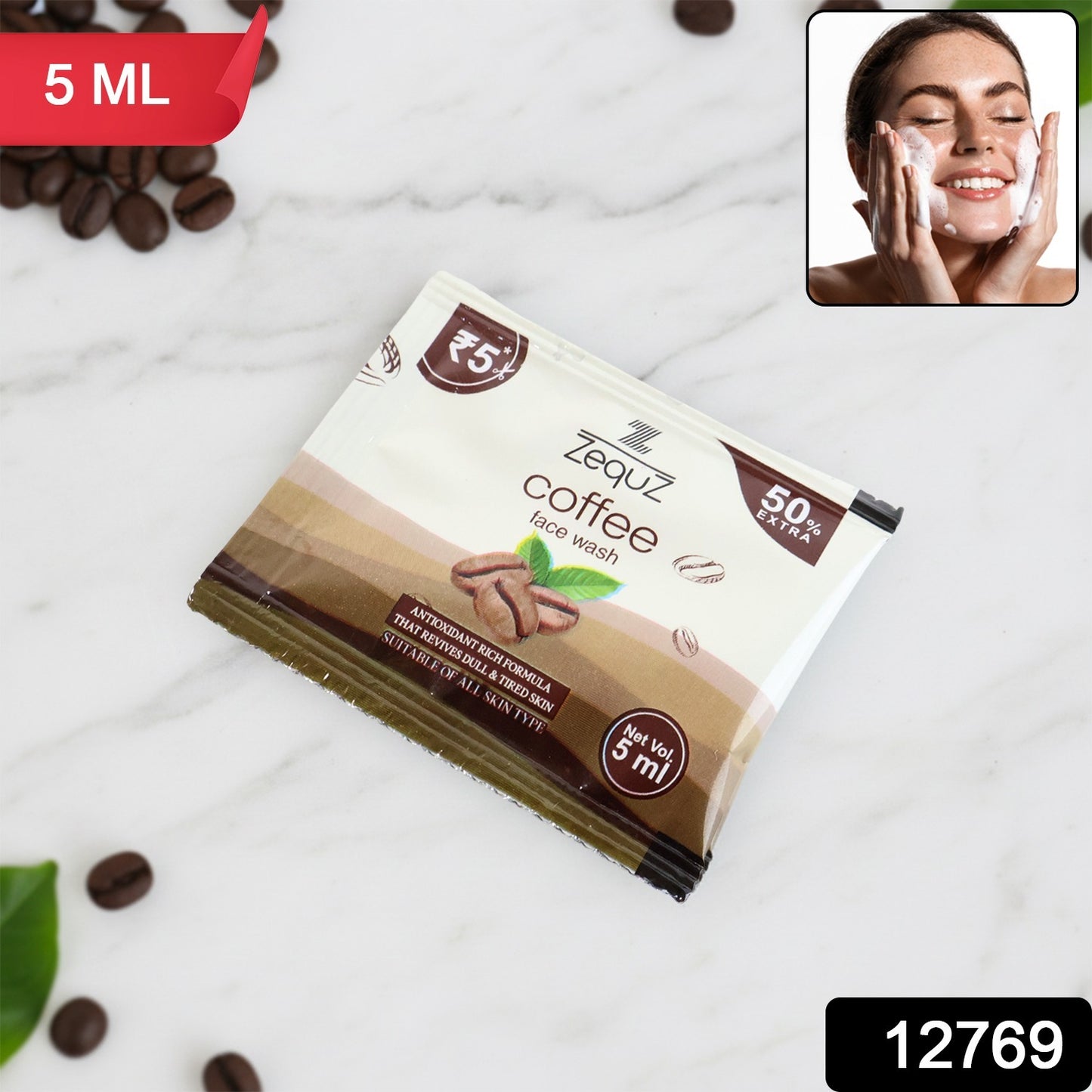 Zequz Coffee Face Wash Sachet (5 ML / 1 Pc)