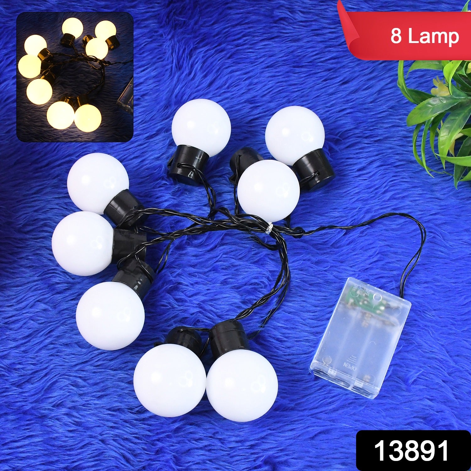 8 LED String Lights 3 Battery Operated (1 Pc / Battery Not Included)