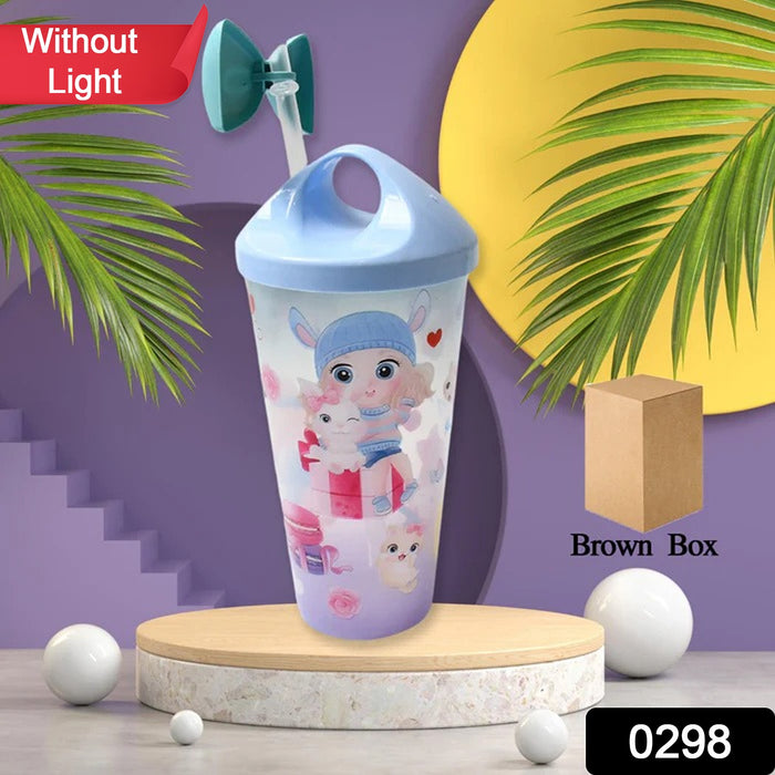 Unicorn Water Bottle with Straw & Lid for Kids (Without Light)