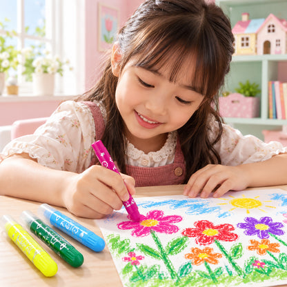Twist-Up Oil Pastel Colour Pens with Brush and Carry Case (12 Pc)