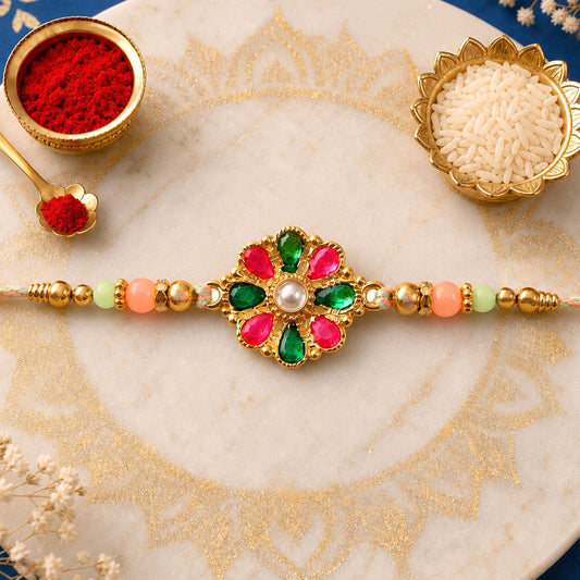 Colorful Flower Beads Rakhi – Stylish & Perfect for Rakshabandhan