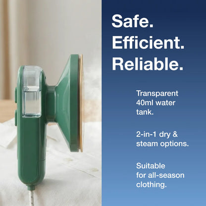 Mini Steamer & Iron: 2-in-1 Portable Travel Friendly