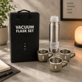 Stainless Steel Vacuum Flask Set – Keeps Drinks Hot & Cold 12h