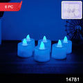 Blue LED Tea Light Candles – Safe Flameless Set of 6