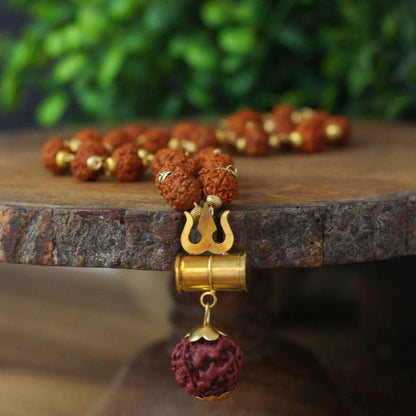 Shiva Damroo Trishool Rudraksh Necklace For Boys