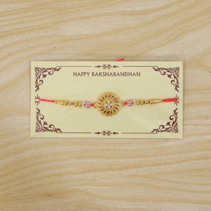Floral Stone Beaded Rakhi for Brother Raksha Bandhan Gift (5pcs)