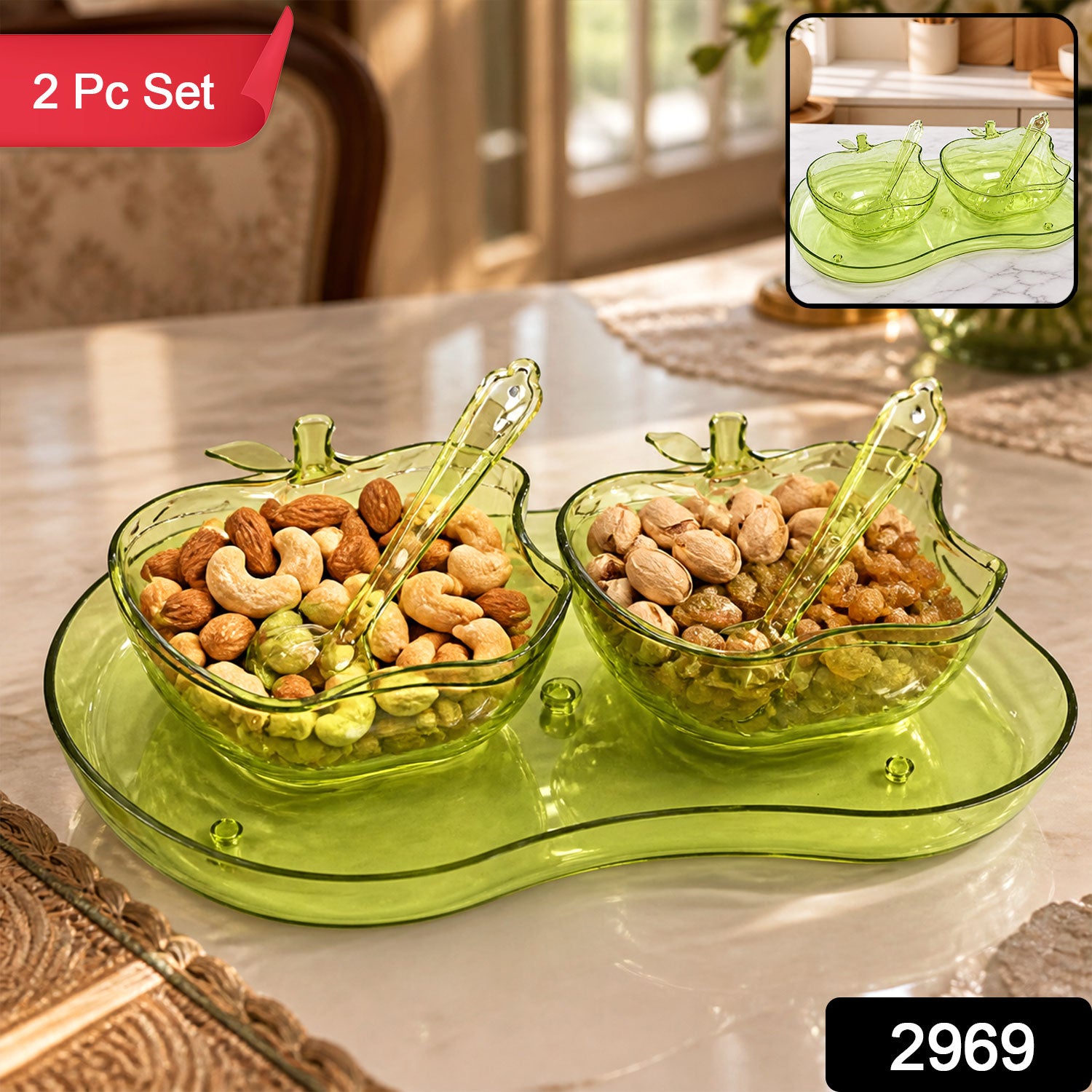 Apple Shape Serving Set – 2Pc Dinnerware | Indo Glow