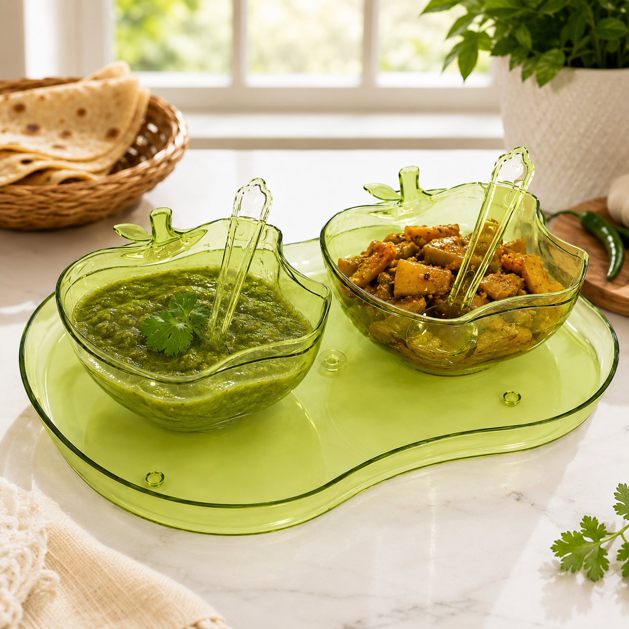 Apple Shape Serving Set – 2Pc Dinnerware | Indo Glow