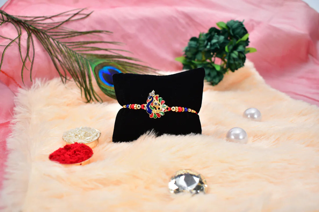 Rakhi – Traditional Peacock Design for Brothers & Sisters