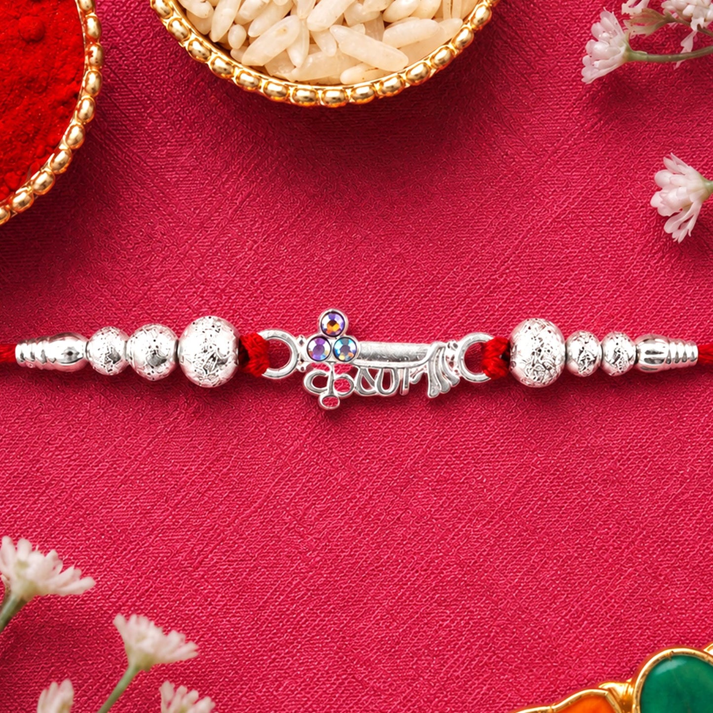 Oxidised Krishna Rakhi with intricate detailing for festive occasions