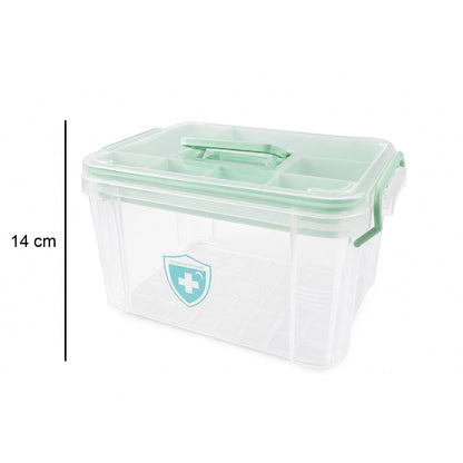 Transparent plastic medicine organizer box