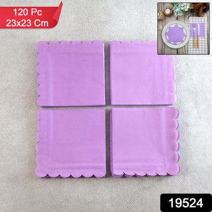 Lilac Scalloped Disposable Paper Napkin (23 x 23 cm / 120 Pc)