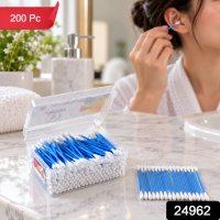 Double-Ended Cotton Buds with Flexible Blue Stems (200 Pc)