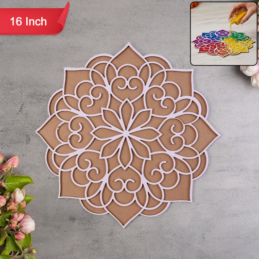 Rangoli Stencil | 16 Inch | Mandala Design for Diwali and Festivals