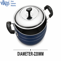 Vikas Deep Kadai with Steel Lid Thick Non Stick Greblon Coating Cookware