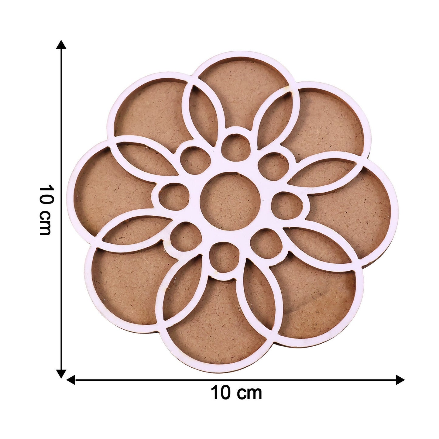 Wooden Rangoli Stencil | Round Petal Flower Design