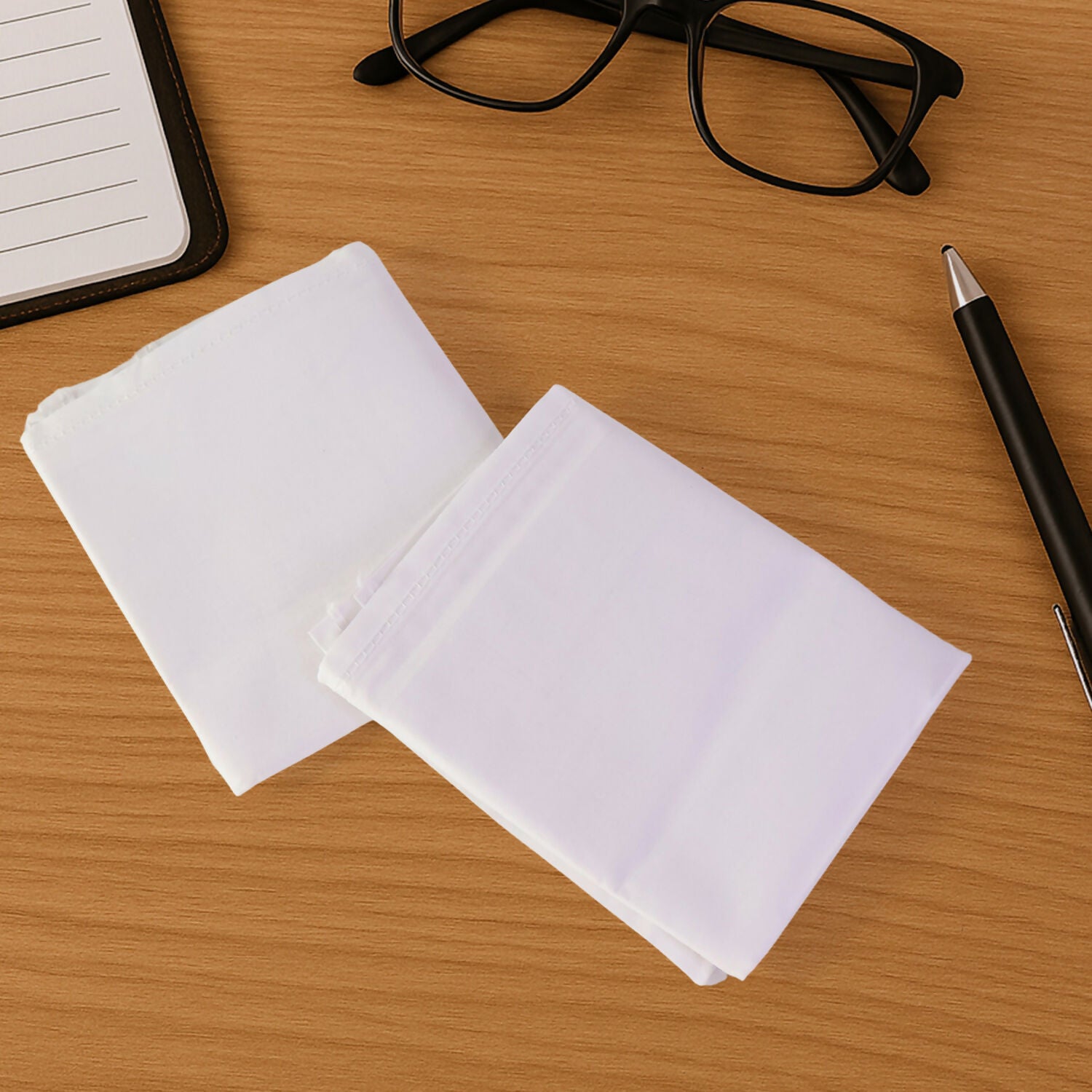 Set of 12 White Cotton Handkerchiefs for Men & Women – Soft & Absorbent Daily Use Hanky