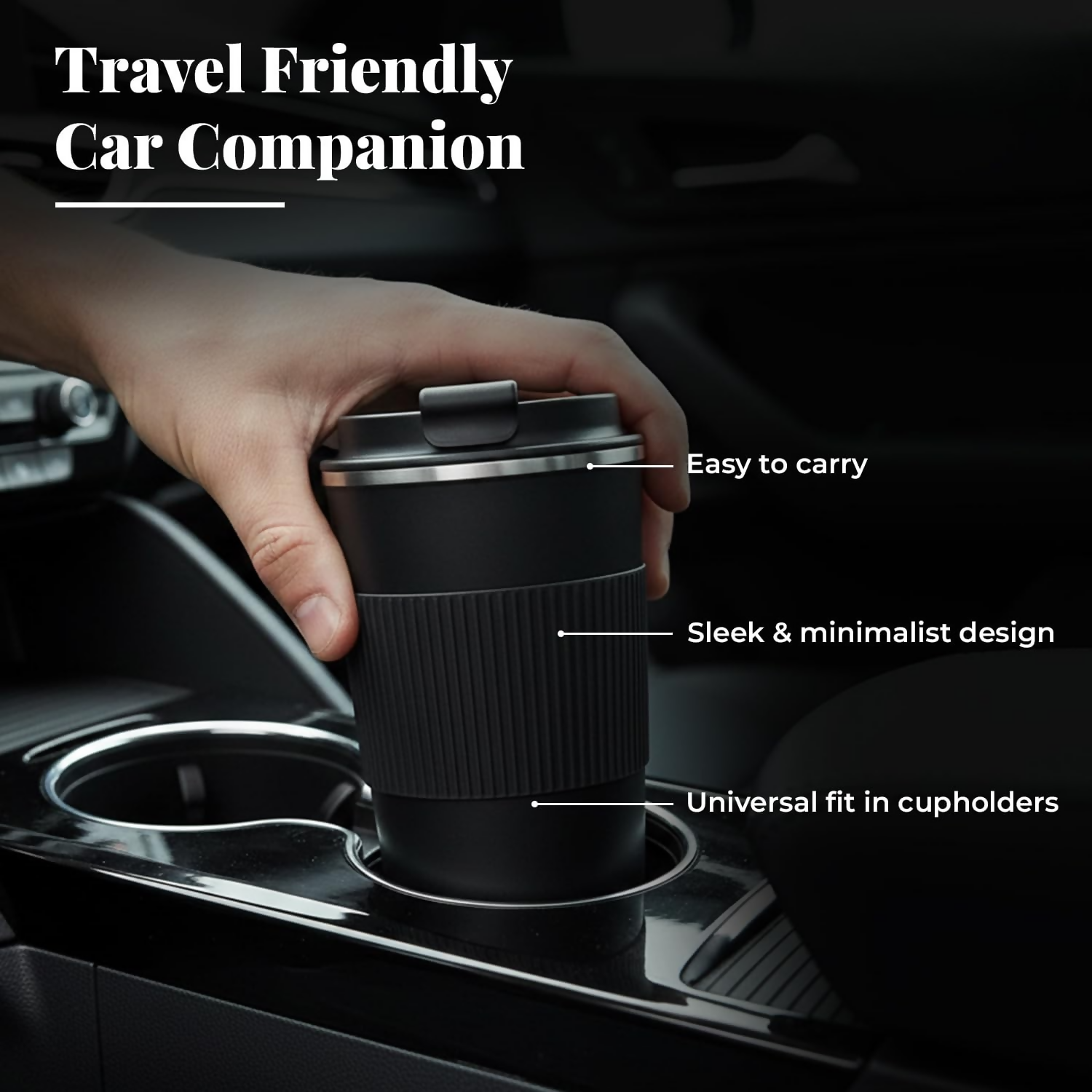 Insulated Travel Coffee Mug with Leakproof Lid and Grip Sleeve 1 Pc