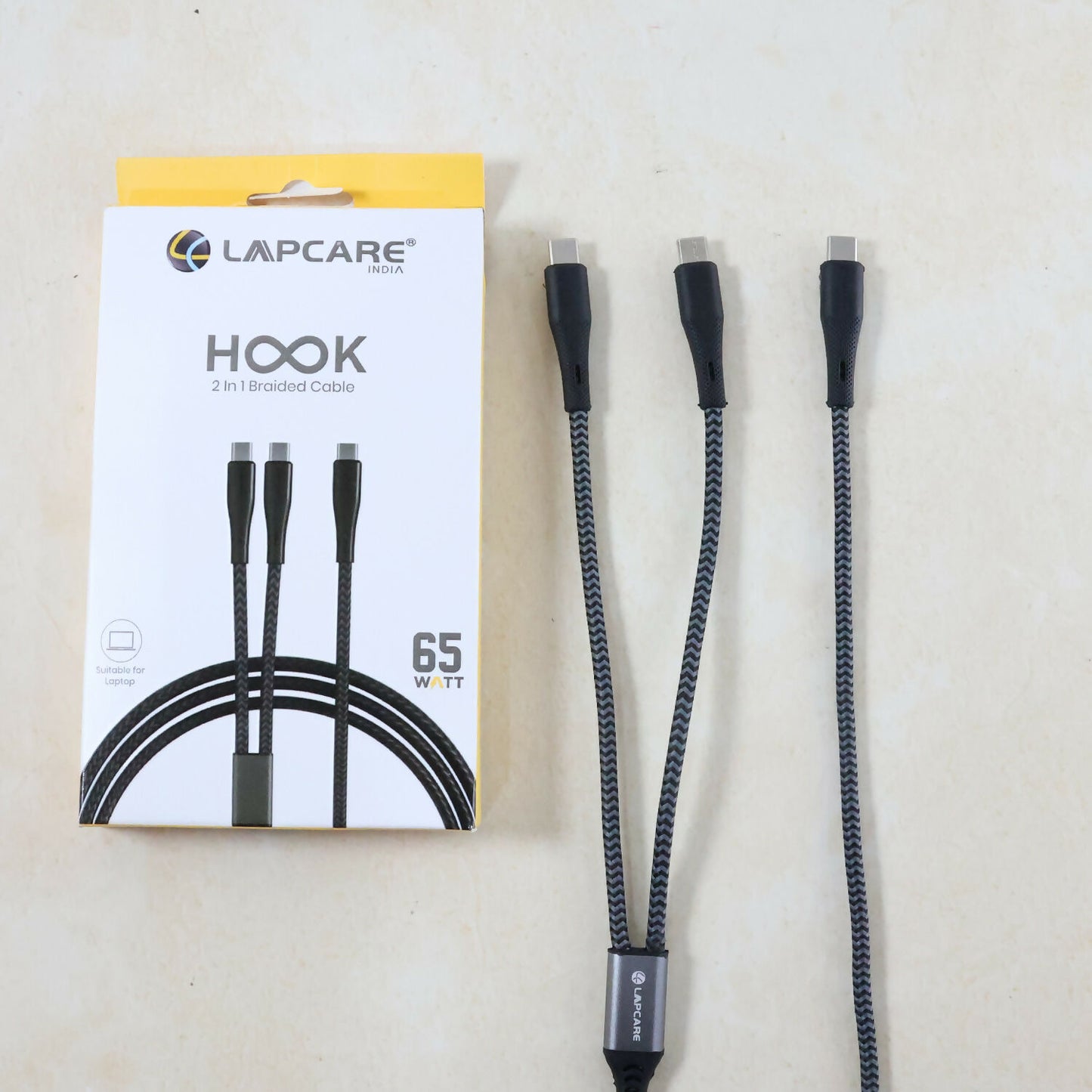 Lapcare 3 in 1 Fast Charging Cable with Multiple Connectors for Smartphones