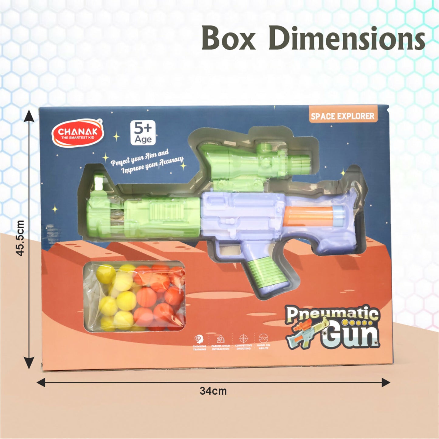 Aditi Space Explorer Gun packaged and ready for gift-giving