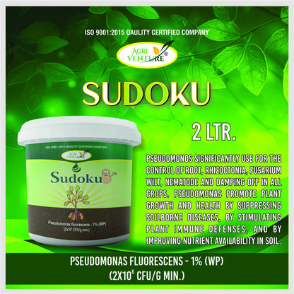 AgriVenture SUDOKU ( Pseudomonas Flurescens 1% WP) Promote Plant Growth And Health.Bactericide Organic Product BIO FUNGICIDES (2Kg)