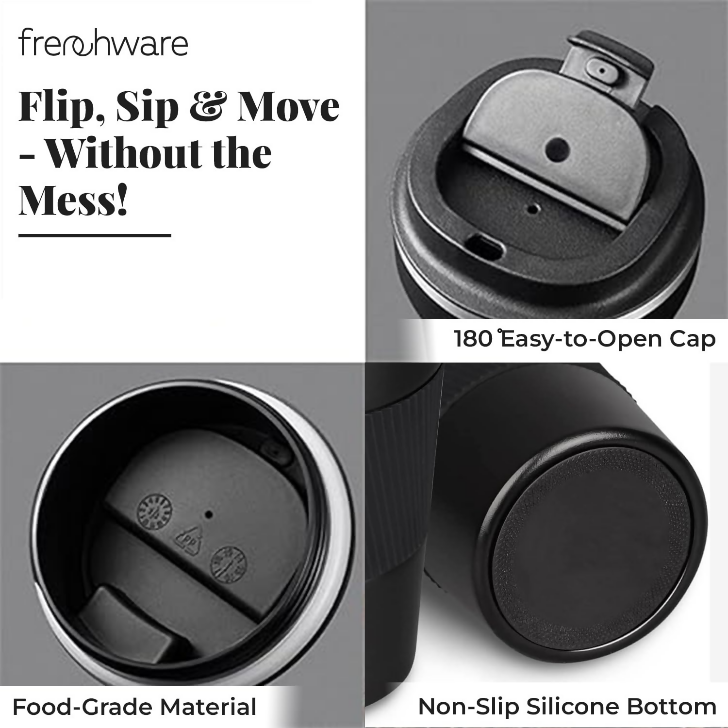 Insulated Travel Coffee Mug with Leakproof Lid and Grip Sleeve 1 Pc