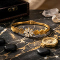 Eternal Bloom Botanical Kada Bracelet – Elegant Floral Design for Women