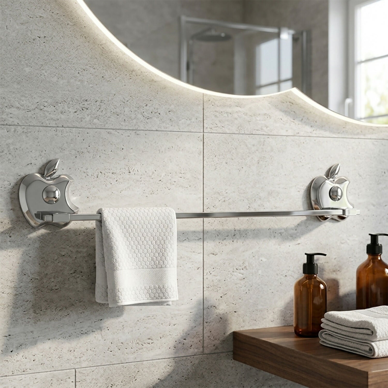 Stylish stainless steel towel rack with easy wall-mount installation