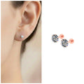 Rose Gold Flat Back Stud Earrings – Comfortable Internally Threaded Set