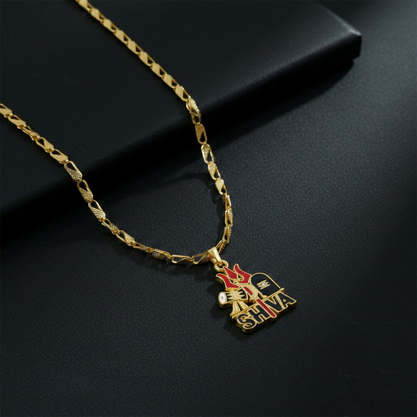 Shiva Trishul Pendant with Designer Chain