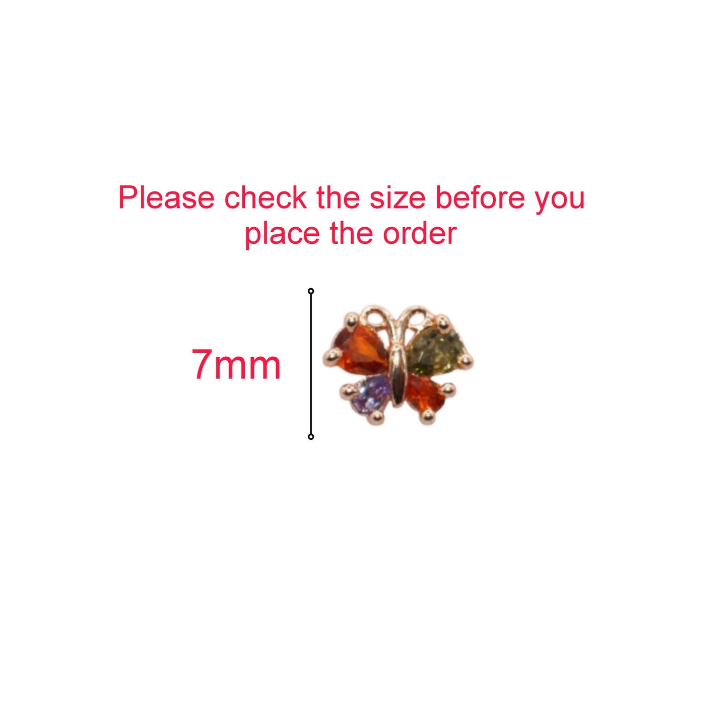 Rose Gold Butterfly Stud Earrings | Multi-Color AD | Cute Daily Jewelry for women and girls