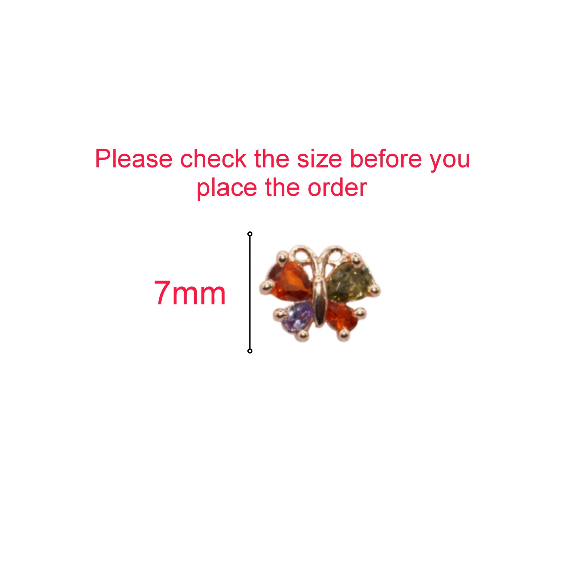 Rose Gold Butterfly Stud Earrings | Multi-Color AD | Cute Daily Jewelry for women and girls