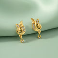 Curved Designer Drop Earrings – Elegant Crystal Highlights