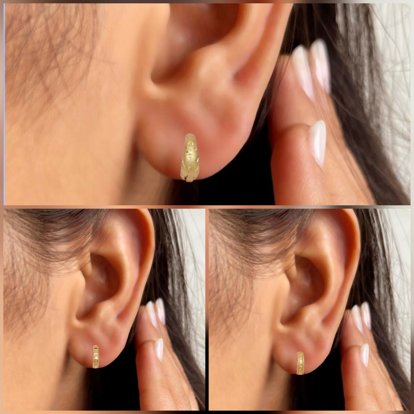 Gold Plated Designer Hoop Earrings kan ki bali for Women and girls Combo Pack of 3