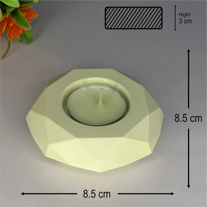 Diamond Diya ivory tealight candle Elegant Home Decor Handmade