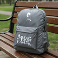 Stylish Multicolor Laptop Backpack with Motivational Quote, Front Pocket for School & Travel