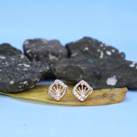 Rose Gold Plated Crown Stud Earrings for Daily Wear for women and girls