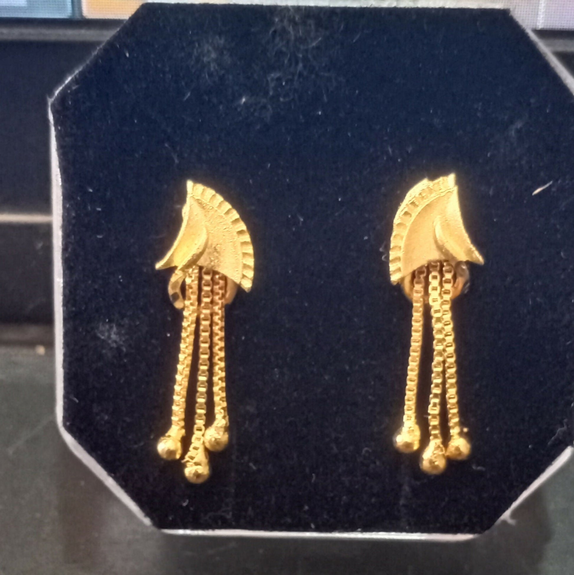 Stylish and lightweight golden drop earrings for women and girls