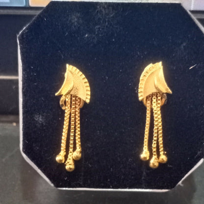 Stylish and lightweight golden drop earrings for women and girls