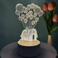 3D Illusion LED Night Lamp – USB Powered Soft Glow Décor