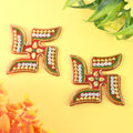 Swastik Decorative Sticker – Traditional Acrylic Pooja Décor Set