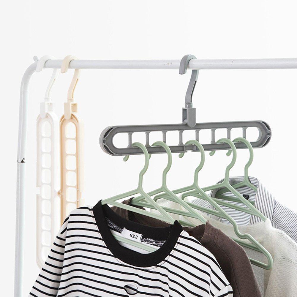 9-Hole Plastic Hanger Hook for Wardrobe Clothes Organization & Indoor Storage