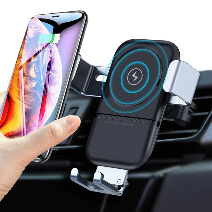 7042 Car Phone Holder Wireless Car Charger 10W Qi Fast Charging Car Charger Gravity Auto Clamping 360Â° Rotation Air Vent Car Mount Holder