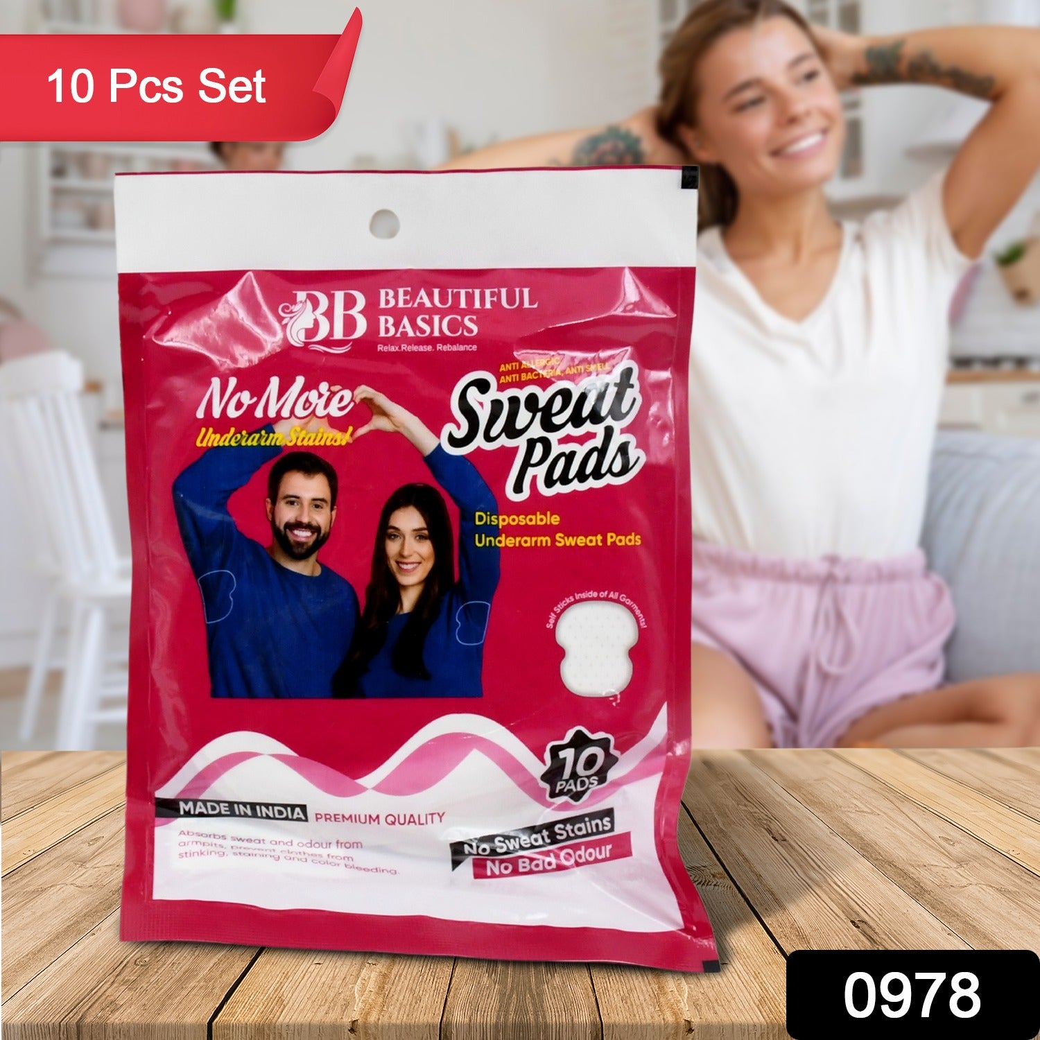 Underarms Sweat Pads Disposable Highly Absorbent Pads Cotton (Pack of 10)