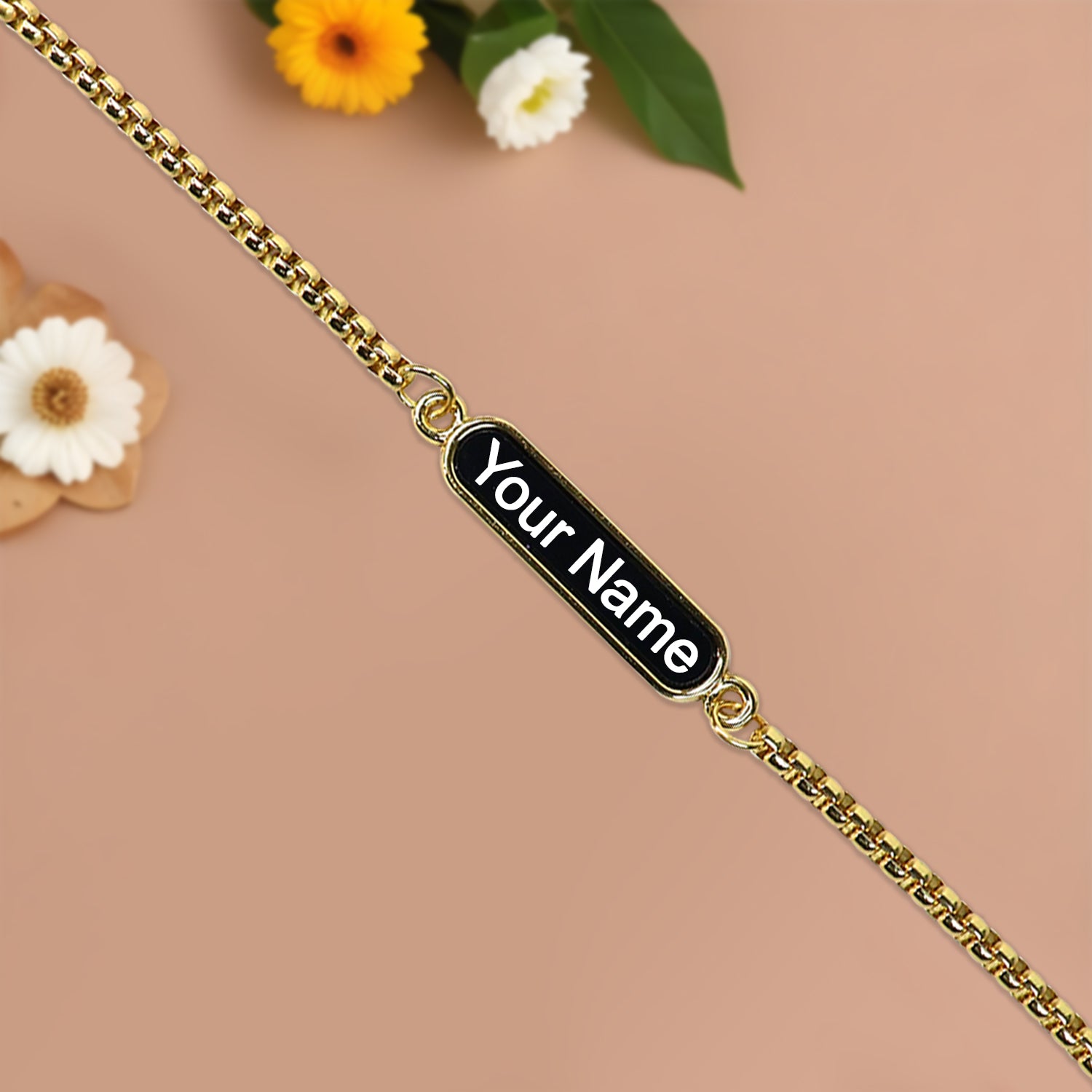 Personalized Chain Rakhi with Name Engraving – Stylish Gift for Brother