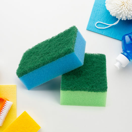 2-in-1 Multi-Purpose Scrub Sponge – Wear Resistant Dish & Furniture Cleaner (1 Pc)