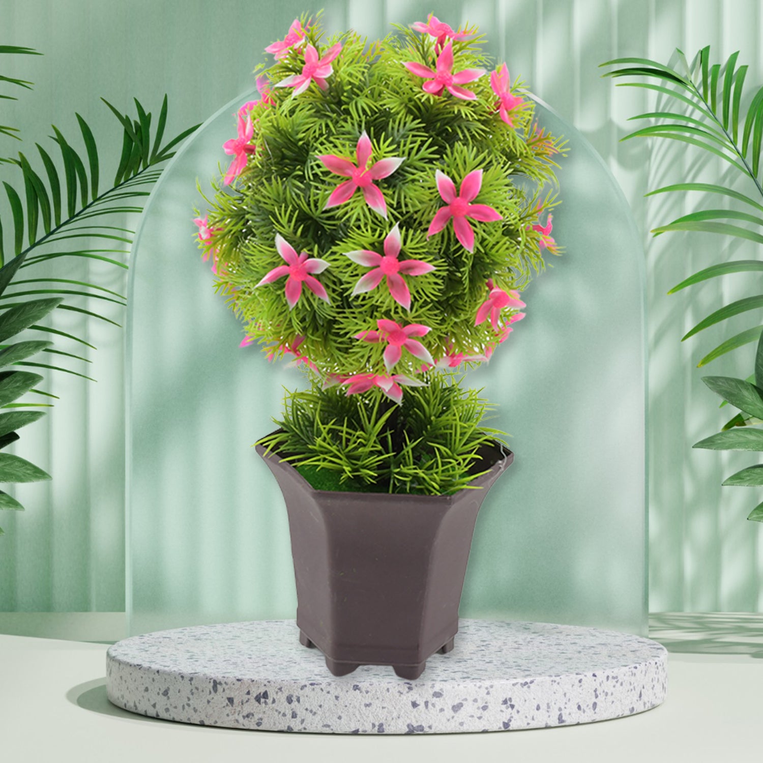 Wild Artificial Flower Plant with Cute Pot (1 Pc)