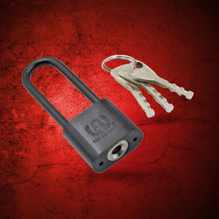 Lock with Key Metal Locker 1 Set Padlock Mini Padlock Beam Plastic, Copper Alloy, Iron Alloy Black Metal Storage Cabinet Safety Padlock 3 Additional keys (1 pc)